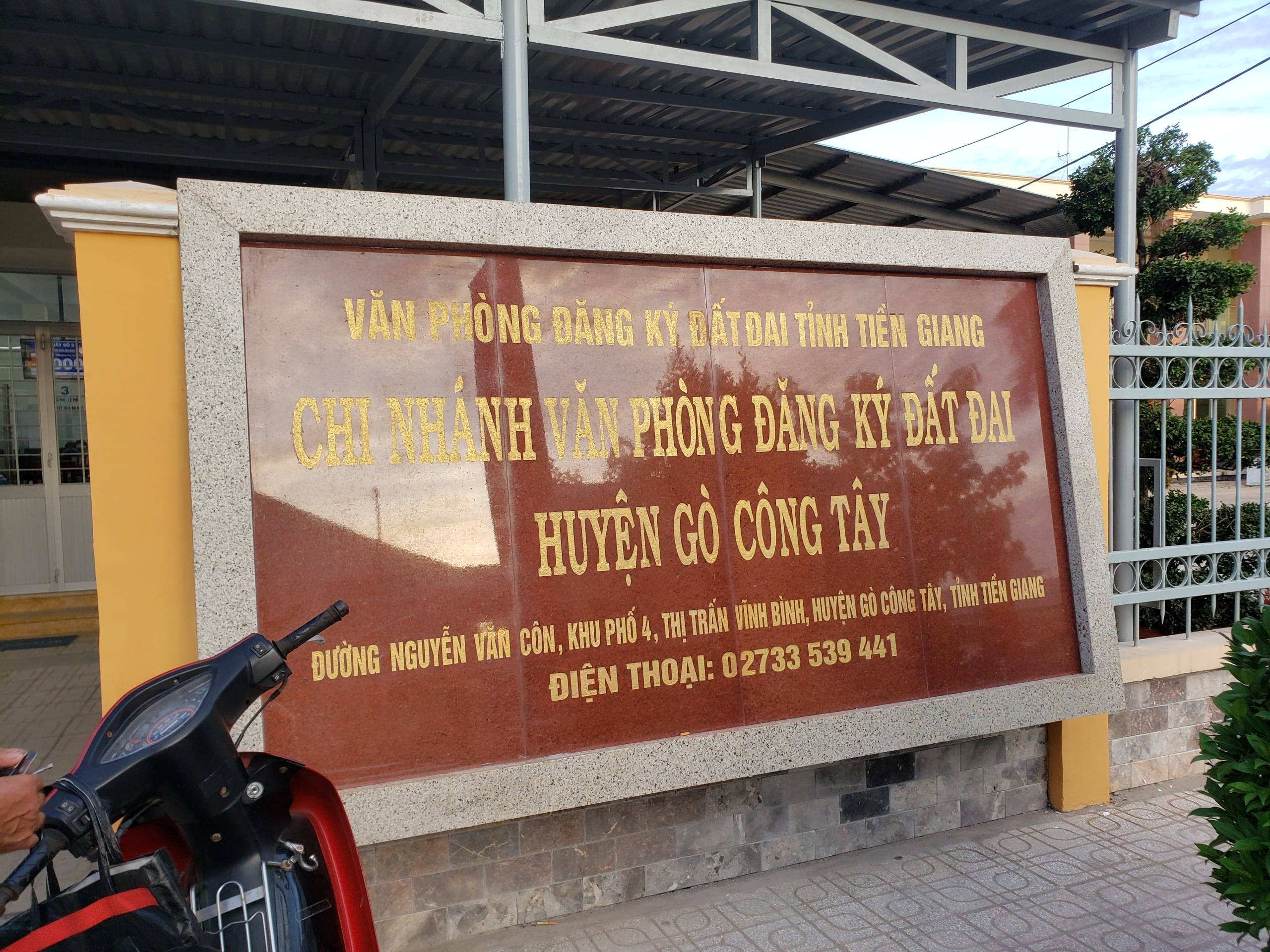 số điện thoại Văn phòng đăng kí đất đai Tiền Giang.