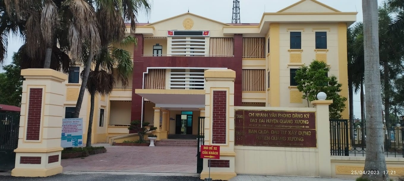 số điện thoại văn phòng đăng ký đất đai huyện quảng xương